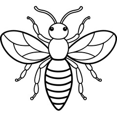coloring page with  bee