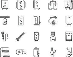Water Heaters Outline Vector Icons Pack