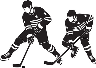 Obraz premium Hockey vector silhouette vector black color silhouette isolated white background | Premium AI-generated vector
