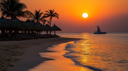 Tropical Sunset Beach Paradise