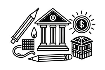 Doodle Line Icons Business and Finance Essentials