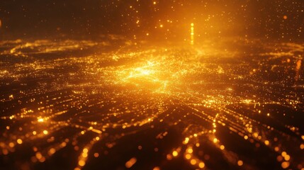 Obraz premium golden city lightscape aerial view