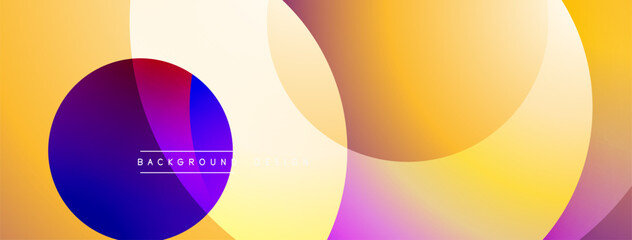 Obraz premium Abstract colorful background. Overlapping circles create vibrant gradients, warm tones dominate composition. Modern design element.