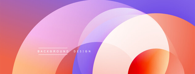 Abstract colorful circles overlap creating smooth gradients. Modern design, vibrant hues, soft transitions. Background element for projects.