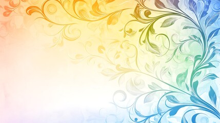 Rainbow Floral Design Background. (5)