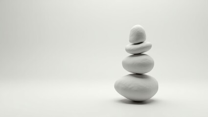 White Stone Stack: Balance and Serenity