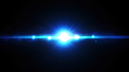 Obraz premium bright blue light flare explosion on black background