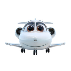 Fototapeta premium Happy Cartoon Airplane Ready for Takeoff