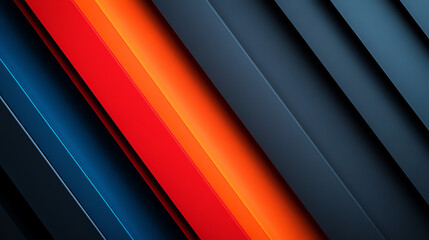 Obraz premium Minimalist abstract wallpaper with gradient blue, red, and orange hues on a black background. Blurred edges, high-end luxury feel, and HD details for a sleek mobile display.