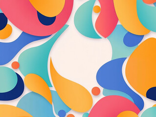 Different Kinds Of Flat Colorful Shaped Design Patterns On a Plain Background