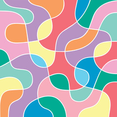 A smooth vector background with colorful liquid curves creates a lively, abstract aesthetic, making it ideal for creative designs, ads, and modern media.

