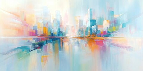 Fototapeta premium Exploring Abstract Cityscapes with Mark Mc: AI Innovates and Transforms Urban Landscapes