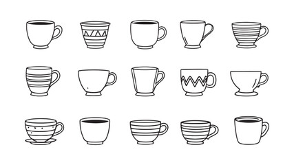 Coffee Cup Art line art illustration expressing modern artistic expression