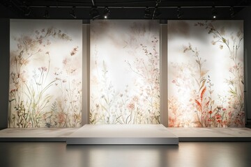 Floral backdrop for a presentation space