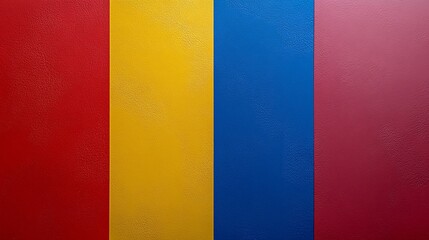 Fototapeta premium Vibrant Red Yellow Blue Maroon Vertical Stripes Texture