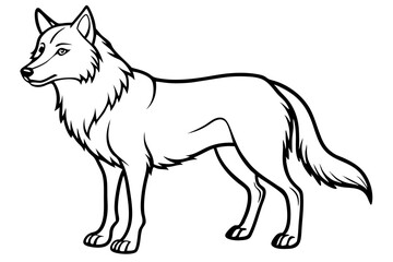 Wolf vector illustration line art and white background