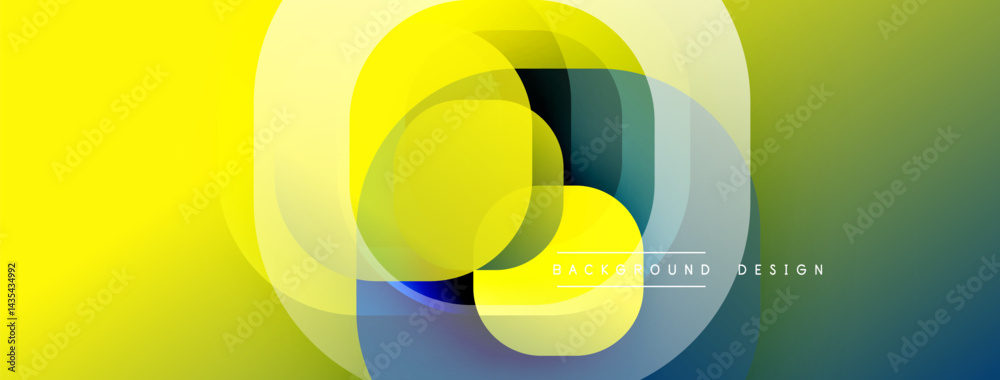Leinwandbilder abstract vibrant layers create dynamic composition. yellow, green, blue hues blend smoothly. modern 
