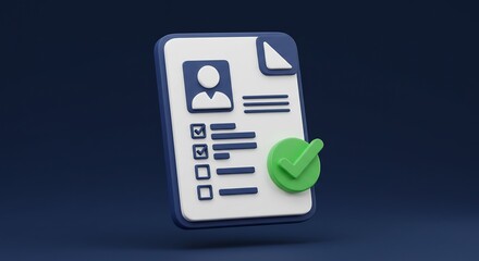 Obraz premium Completing Checklist with Checkmark for Approval and Verification
