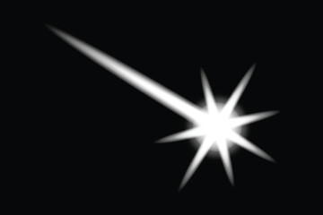 Meteors in the night sky with stars. Shooting stars vector. Fall of meteorites. Bright starfall. A meteorite burns in the night sky. vector illustration.