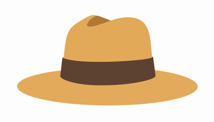 Classic tan scout hat illustration, symbolic adventure accessory