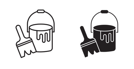 Paint bucket and paint brush icon