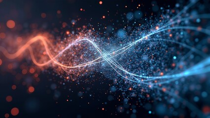 Fototapeta premium Blue and red energy fluctuation line chart