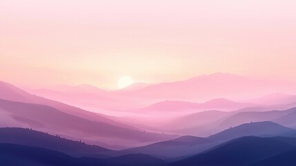 Fototapeta premium pink sunset over rolling hills landscape