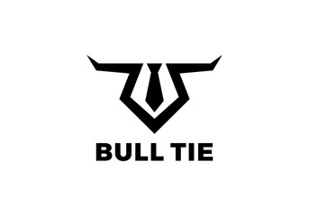 bull head with tie logo. search job business financial icon vector design