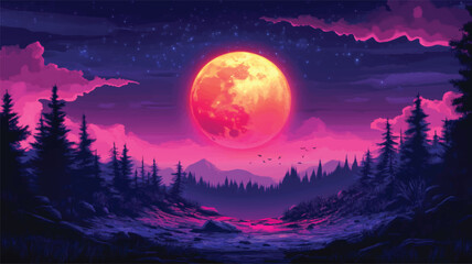 Fototapeta premium Halloween Scary Pumpkin River