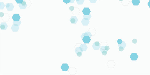 Geometric abstract background with blue hexagons. Computer network concept technology or science design