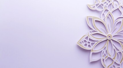 Lavender Floral Paper Cut Design.