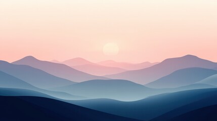 Fototapeta premium serene sunset over misty mountains