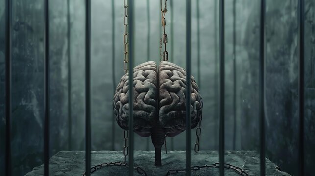 Conceptual image of criminal psychology research on behavior and motivation study