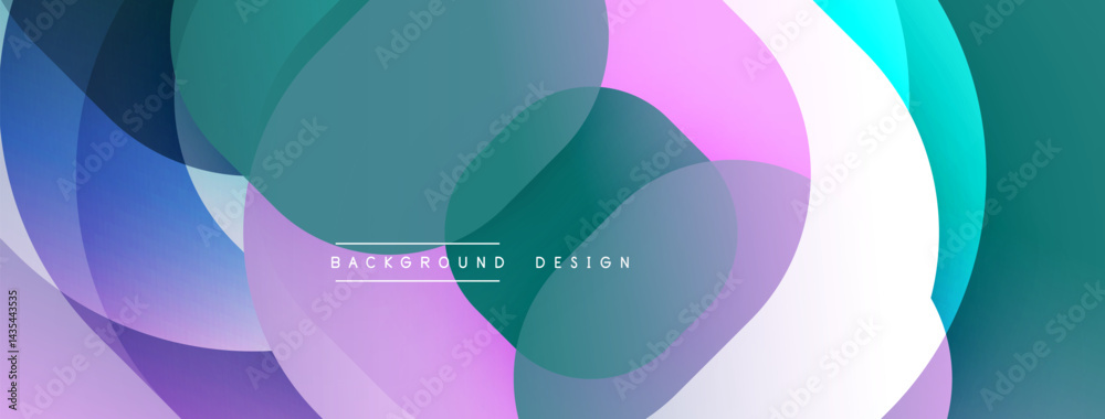 Poster abstract fluid shapes overlap, creating vibrant gradients. colors blendteal, purple, pink, whiteform
