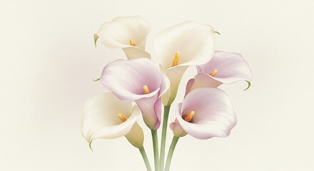 Fototapeta premium Delicate calla lily bouquet for design projects