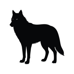 tribal wolf head black silhouette vector graphic