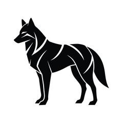 abstract wolf silhouette on white background vector