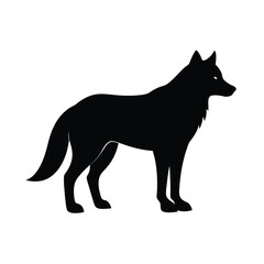 minimalist wolf silhouette icon on white background