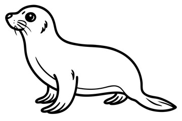 Seal vector illustration line art and white background