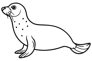 Seal vector illustration line art and white background