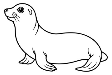 Seal vector illustration line art and white background