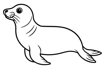 Seal vector illustration line art and white background
