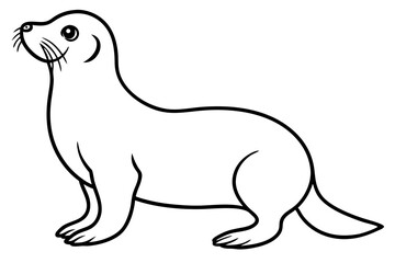Seal vector illustration line art and white background