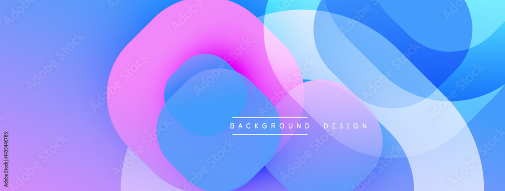 Aufkleber abstract fluid shapes, vibrant blues, pinks create modern background. smooth gradients, overlapping 