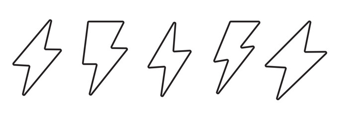 Lightning icon set. electric icon vector. power icon. energy sign