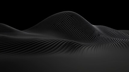 A digital illustration of a wave-like pattern in black and white.