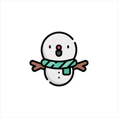 snowman with a scarf