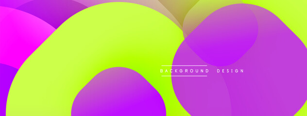 Abstract vibrant background. Overlapping shapes create dynamic, colorful composition. Smooth gradients offer modern aesthetic.