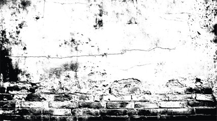 Weathered brick wall with cracked plaster texture