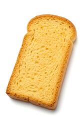 Toast Isolated on White Background Crispy Slice